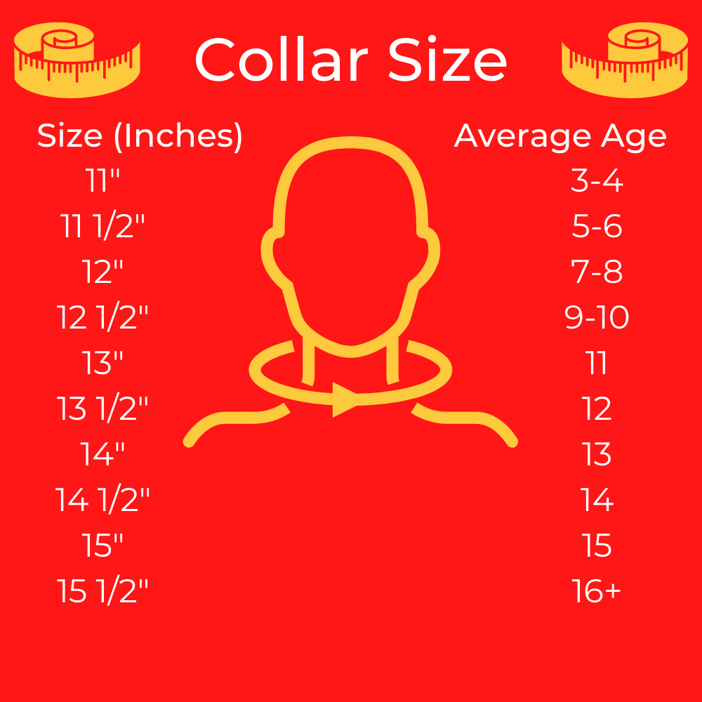 Conversion Guide for Collar Size in Inches to Childs Age