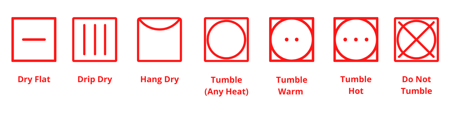 Common drying symbols and their meanings