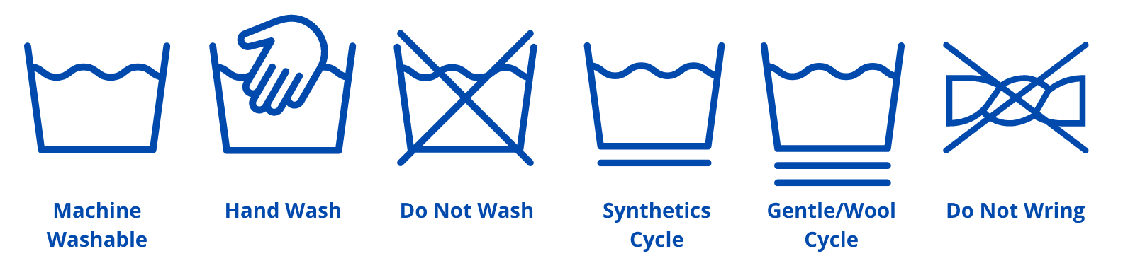 Common washing symbols and their meaning