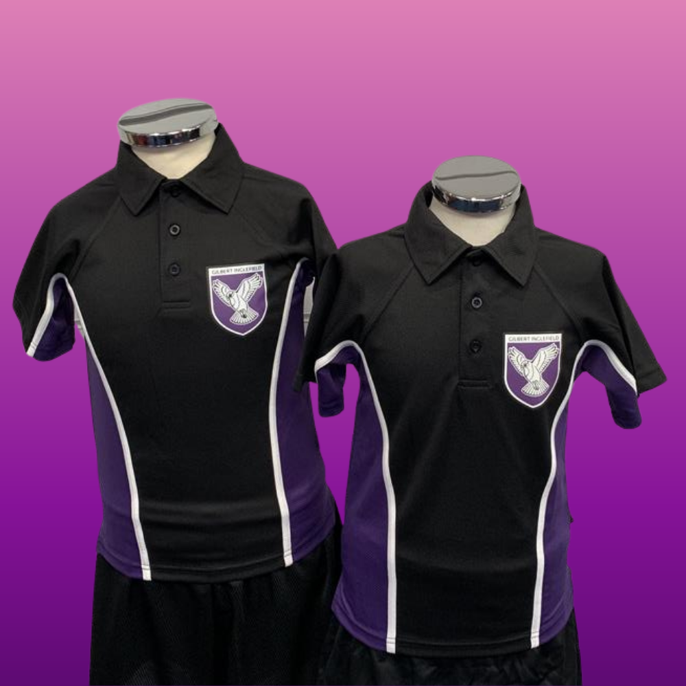 Gilbert Inglefield Academy PE Unifrom: PE polo, black shorts/skort