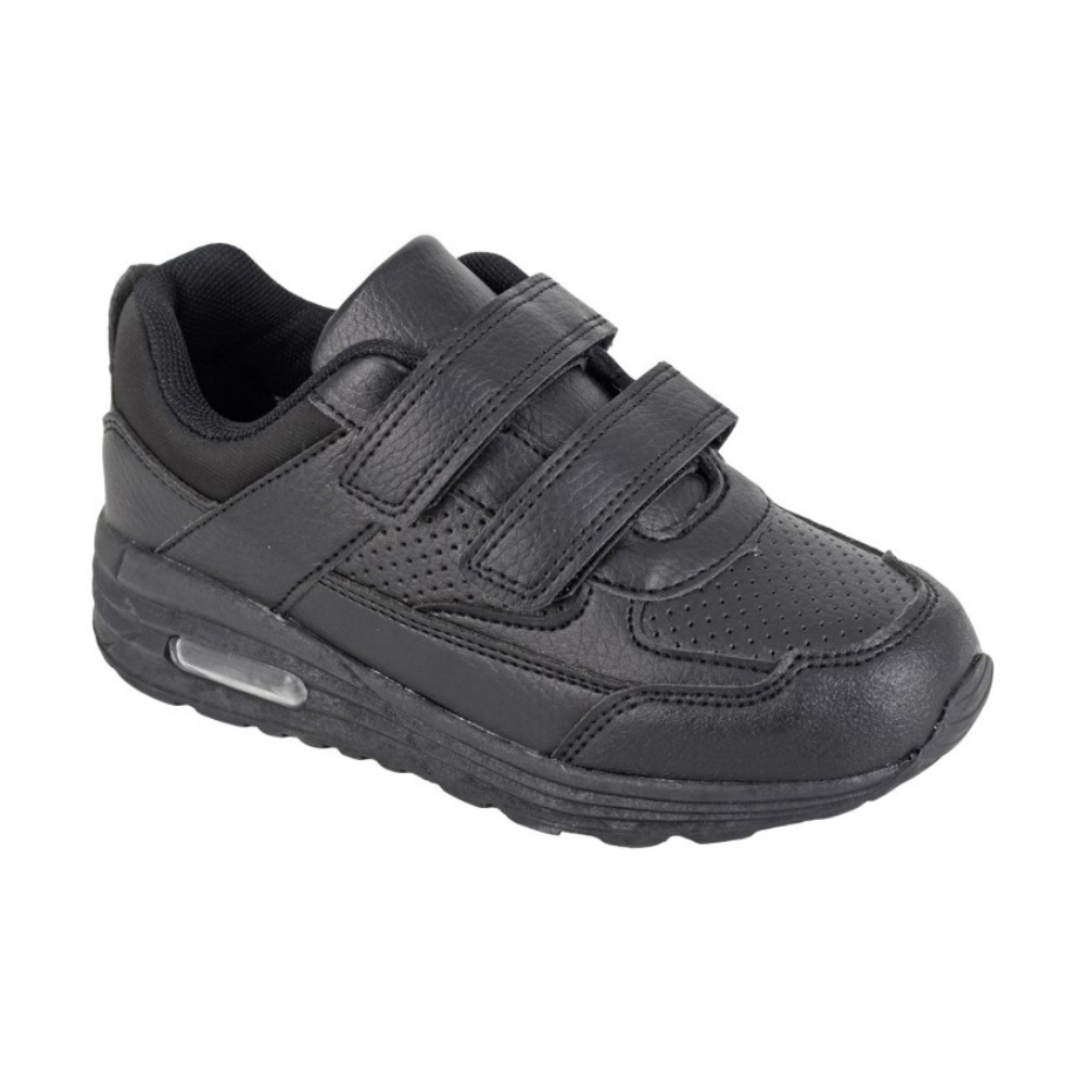 boys black leather trainers