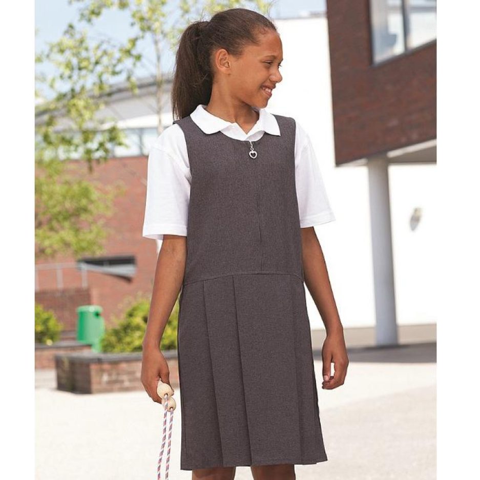 open lace back dress Brown Pleated Pinafore  L'cole Des Femmes